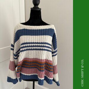 By Together | Off-the-Shoulder Striped Sweater | NWOT | S